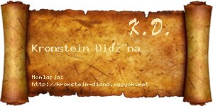 Kronstein Diána névjegykártya